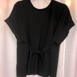 Express Tie Front Black Business/ Work Top